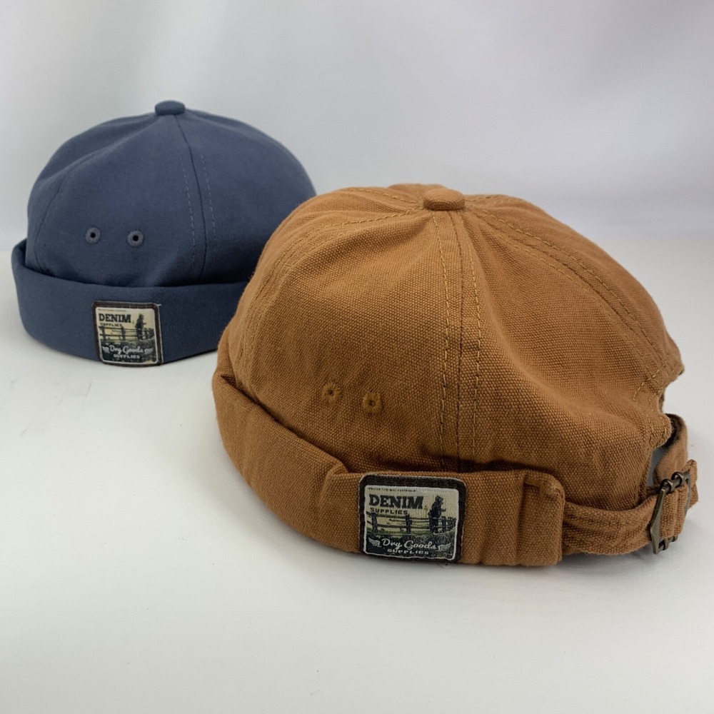 Denim Supplies Dry Goods Hats Blue & Brown Caps Skull Sailor Docker Adjustable